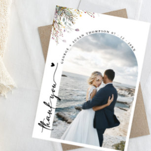 Invitation Chic Arch Boho Mariage Photo Merci Script Invi