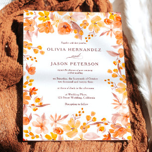 Invitation Chic automne automne orangé mariage