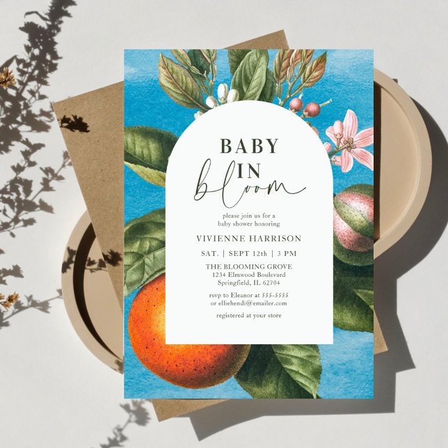 Invitation Chic Baby en fleurs |  Baby Shower d'Arch (Créateur téléchargé)