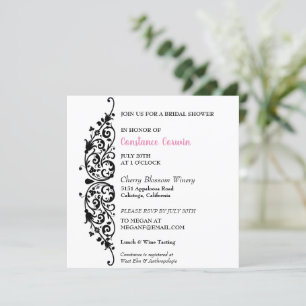 Invitation Chic Black Bordure Bridal Douche