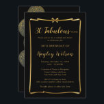 Invitation Chic Black n Gold Bow Frame l'anniversaire de la f<br><div class="desc">Design élégant, moderne et chic avec cadre d'arc doré et de beaux ballons de confettis dorés pour une fête d'anniversaire de 30e ou N'IMPORTE QUELLE ANNÉE OU TOUT ÉVÉNEMENT DE CÉLÉBRATION invitation personnalisée. Parfait pour son anniversaire.** Cliquez sur le bouton "Customiser" pour personnaliser davantage ce modèle. Vous pourrez modifier tout...</div>