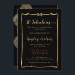 Invitation Chic Black n Gold Bow Frame l'anniversaire de la f<br><div class="desc">Design élégant, moderne et chic avec cadre d'arc doré et de beaux ballons de confettis dorés pour une fête d'anniversaire de 30e ou N'IMPORTE QUELLE ANNÉE OU TOUT ÉVÉNEMENT DE CÉLÉBRATION invitation personnalisée. Parfait pour son anniversaire.** Cliquez sur le bouton "Customiser" pour personnaliser davantage ce modèle. Vous pourrez modifier tout...</div>