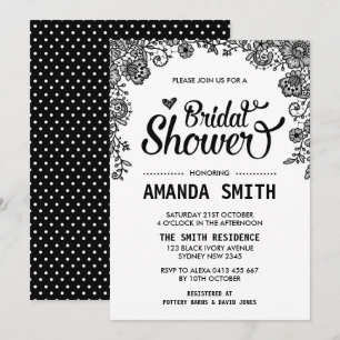 Invitation Chic Black & White Lace