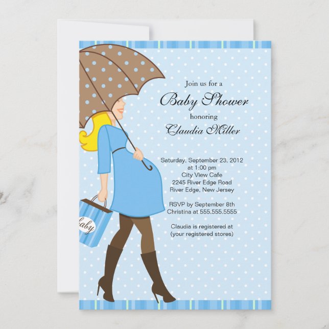 Invitation Chic Blonde Enceinte Baby shower (Devant)