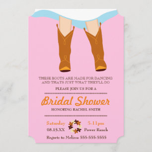 Invitation Chic Blue Cowgirl Country Bridal Showcase Invitati