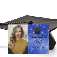 Chic Blue Sparkle Graduate Photo Party
