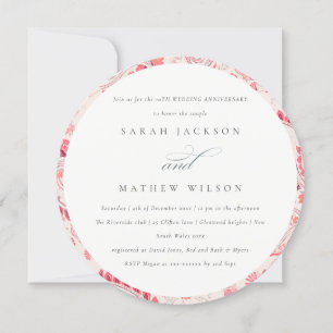 Invitation Chic Blush Paisley Typographie Chaque année Annive
