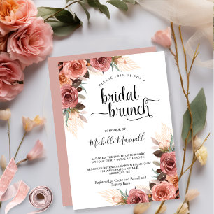 Invitation Chic Blush Pampas rose Grass Floral Brundal