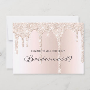 Invitation Chic Blush rose Parties scintillant Épouse