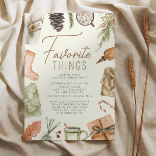 Invitation Chic Boho Cosy Holiday Favori Things Party