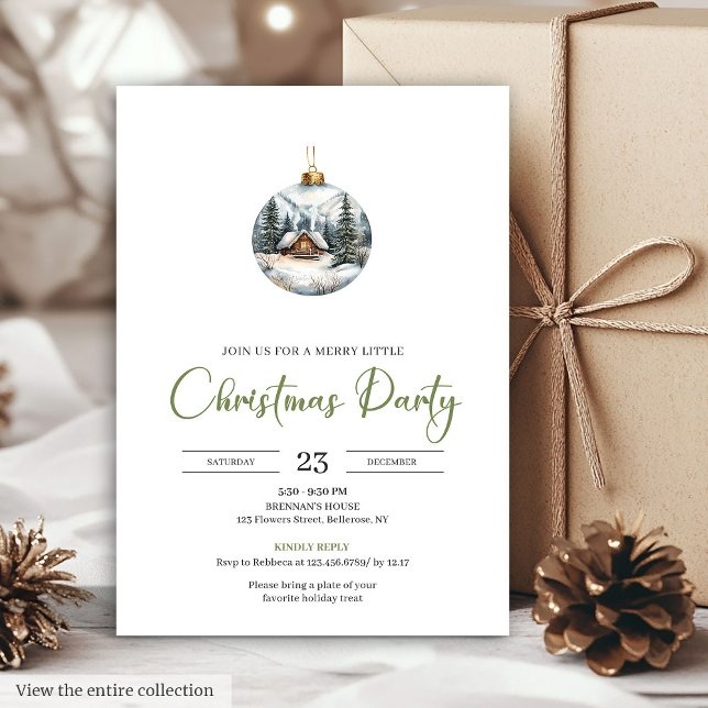 Invitation Chic Boho Cozy Winter Scene Deer Christmas Invites (Chic Boho Cozy Winter Scene Deer Christmas Invitation)