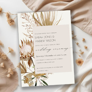 Invitation Chic Boho Protea Sec Palm Floral Mariag