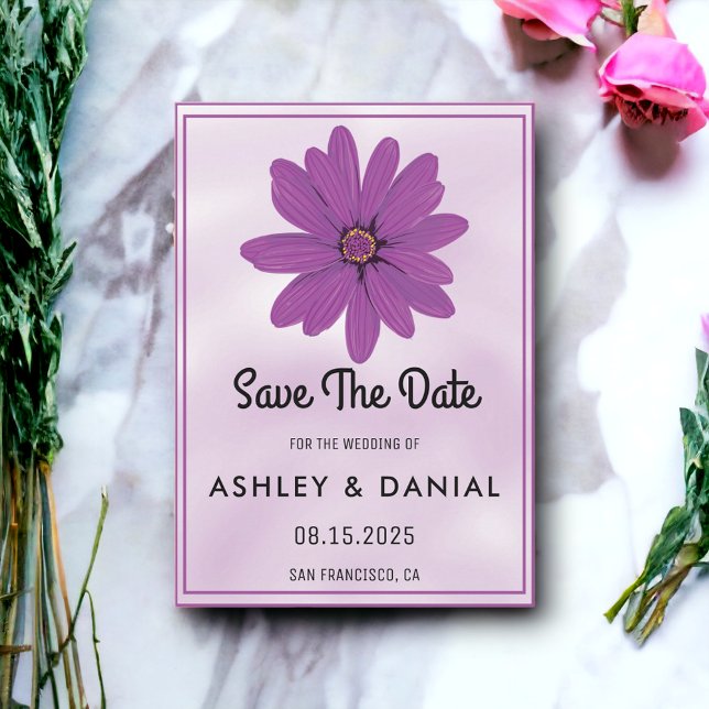 Invitation Chic boho rose poussiéreuse florale Mariage Enregi (Créateur téléchargé)