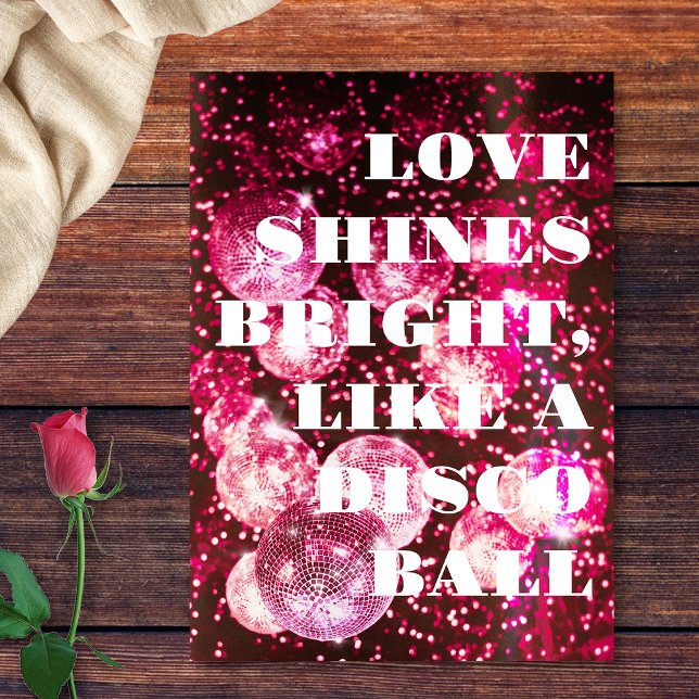 Invitation Chic Bold Parties scintillant rose Retro Mariage d (Front)