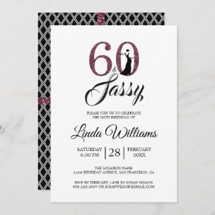 Invitation Chic Bourgogne 60 et Sassy   60e fête d'anniversai
