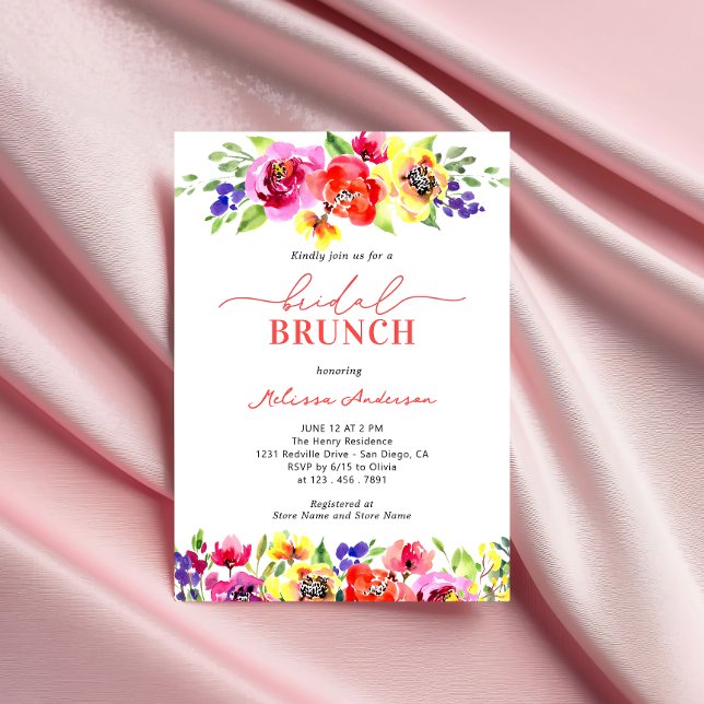Invitation Chic Bright Coloral Bridal Brunch (Créateur téléchargé)
