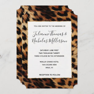 Invitation Chic Brown crème Leopard Mariage