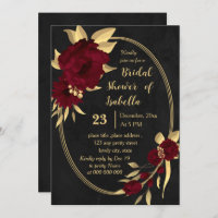 Chic burgundy et doré noir nuptiale douche