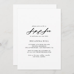 Invitation Chic Calligraphie Élégant Sip et voir