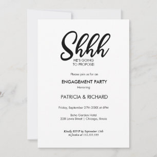 Invitation Chic Calligraphie Surprise Engagement Party