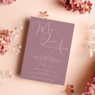 Invitation Chic Calligraphie violet 15e anniversaire quinceañ