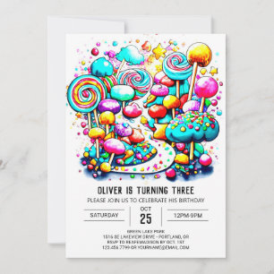 Invitation Chic Candy Editable Anniversaire