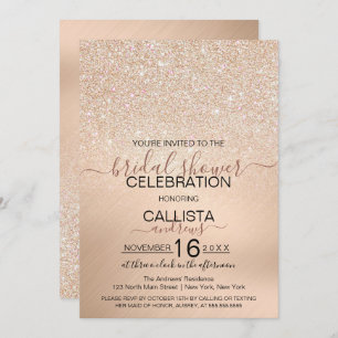 Invitation Chic Champagne Parties scintillant d'or Fête des m