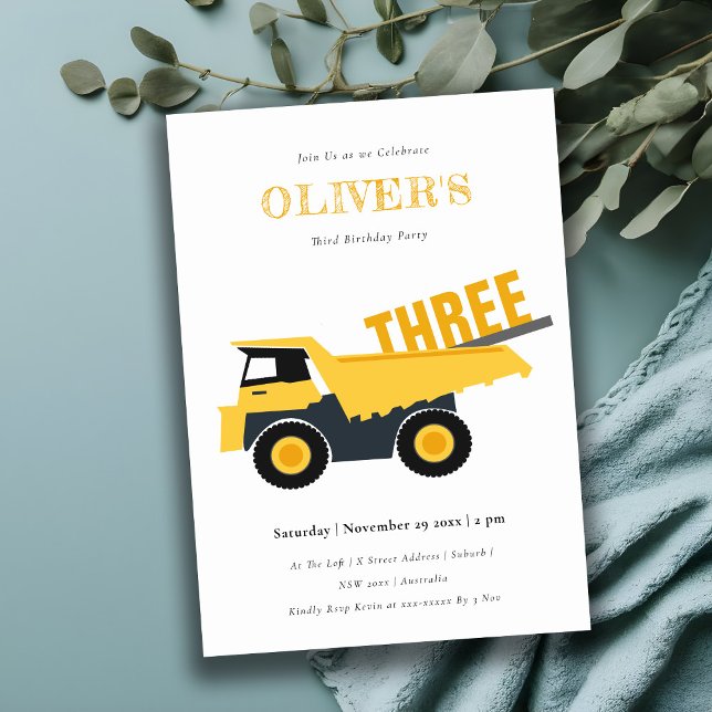 Invitation Chic Chauffage Camion À Tout Âge Anniversaire (Créateur téléchargé)