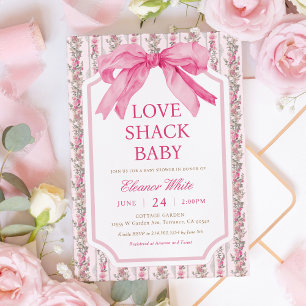 Invitation Chic Chic Rose Love Shack baby shower