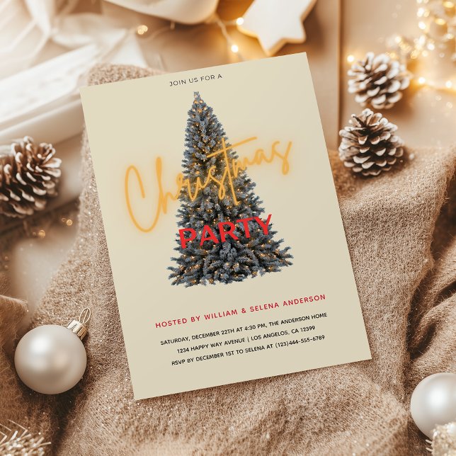 Invitation Chic Christmas Party - arbre festif (Créateur téléchargé)