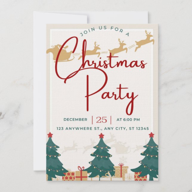 Invitation Chic Christmas Party - Festive (Devant)