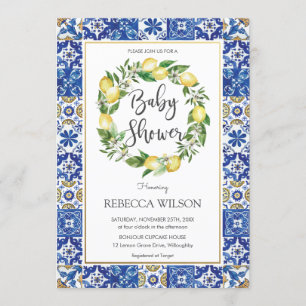 Invitation Chic Citron méditerranéen Baby shower garçon fille