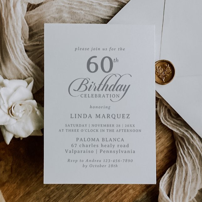 Invitation chic classique pour 60e anniversaire (Créateur téléchargé)