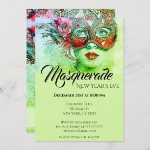 Invitation Chic Coloré Masquerade Party