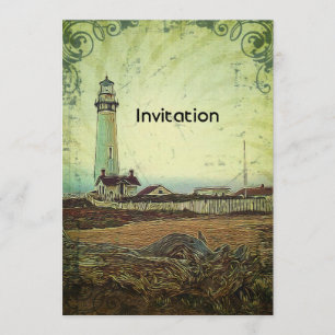 Invitation Chic côtier impressionnisme paysage phare