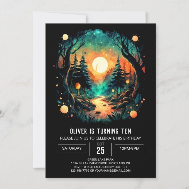 Invitation Chic Cottagecore Enchanted Anniversaire (Devant)