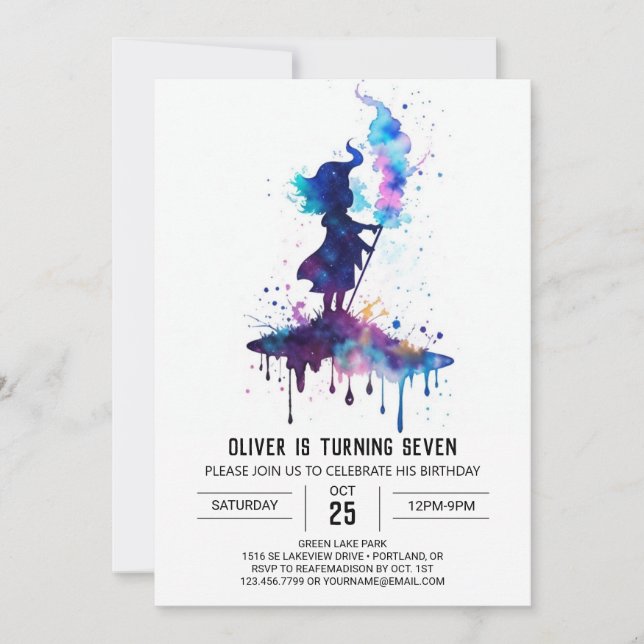 Invitation Chic Custom Wizardry Anniversaire (Devant)