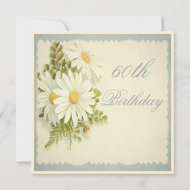 Invitation Chic Daisies Vintages 60e anniversaire (Devant)
