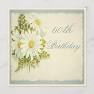 Invitation Chic Daisies Vintages 60e anniversaire