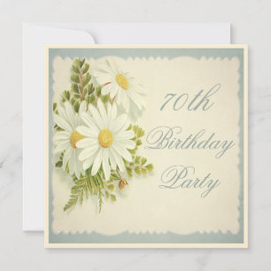 Invitation Chic Daisies Vintages 70e anniversaire