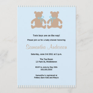 Invitation chic de baby shower d'ours de nounours