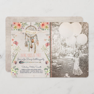 Invitation chic de fête d'anniversaire de Boho