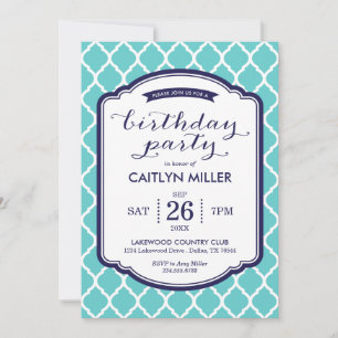 Invitation chic de fête d'anniversaire marocaine