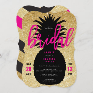 Invitation chic de Fête de la mariée d'ananas de