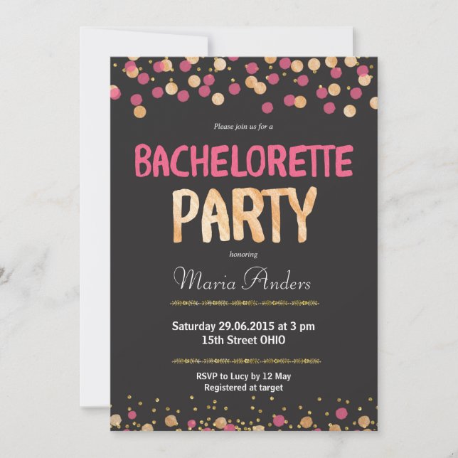 Invitation chic de partie de Bachelorette (Devant)