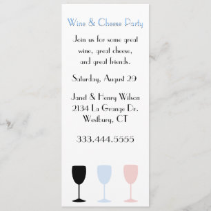 Invitation chic de partie de vin et de fromage