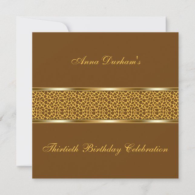 Invitation chic de poster de animal [girafe - brun (Devant)