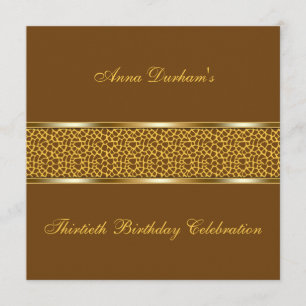 Invitation chic de poster de animal [girafe - brun
