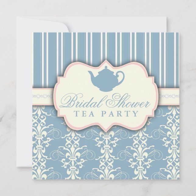 Invitation chic de thé de Fête de la mariée de (Devant)