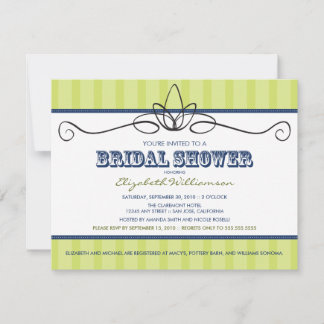Invitation Chic Deco Bridal Shower (chaux/marine)